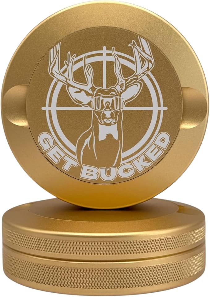 Get Bucked | Metal Container for Zyn Premium Aluminum Can &amp Rugged Pouch Holder | Extra Capacity Knurled Grip &amp Used Pouch Storage | EDC (Champagne Gold)