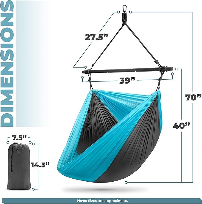 Sorbus Hanging Hammock Chair - Tree Pod Sensory Swing - Outdoor Camping Cacoon Chair - Collapsible and Lightweight Swings - Swinging Rocker Chairs for Camp Travel Hiking Tent Porch (500 lb Max)