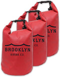 BKC Brooklyn Kayak Company Waterproof Dry Bag - Roll Top Floating Backpack Outdoor Gear Sack for Kayak Fishing Beach Paddle Board Boating Camping Tear Resitant (25 L) - Pack of 3