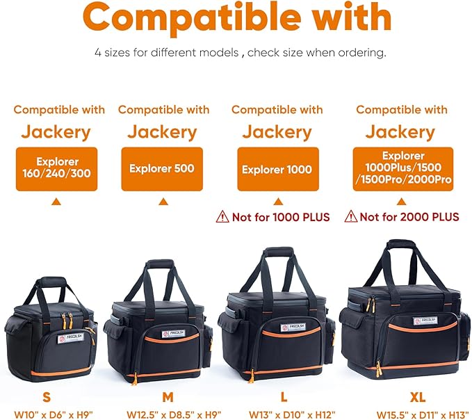 Travel Carrying Case Compatible with Jackery Explorer 1000 Portable Power Station Storage Case with Water- proof Bottom and Pocket for Jackery Accessories Solar Generator Storage Bag Only