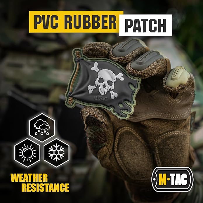 M-Tac Tactical Bag Shoulder Chest Pack with Sling for Concealed Carry &amp Morale Patch Jolly Roger Pirate Flag - PVC Patches