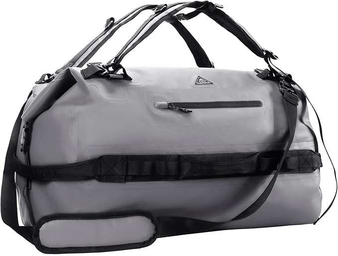 Haimont Large Waterproof Duffel Backpack Roll-Top Heavy Duty Dry Duffle Bag for Boating Travel Motorcycle Kayaking Camping 60L
