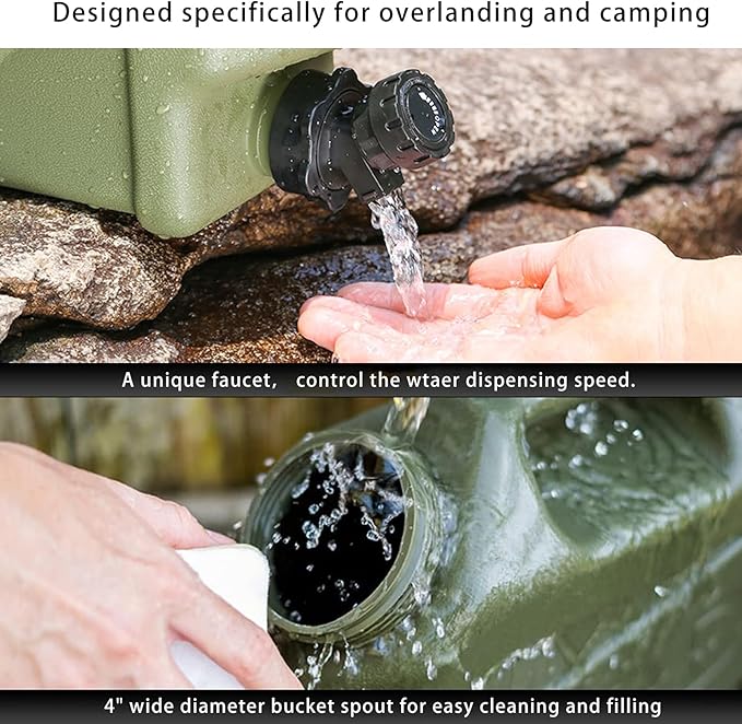 5 Gallon Water Jug with Spigot BPA Free Leak-Proof Camping Water Container Portable Emergency Water Storage for Outdoor Hiking Camping Home Use Camping Essentials
