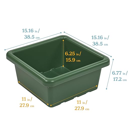 ECR4Kids Square Bin with Lid Storage Containers Hunter Green 2-Pack