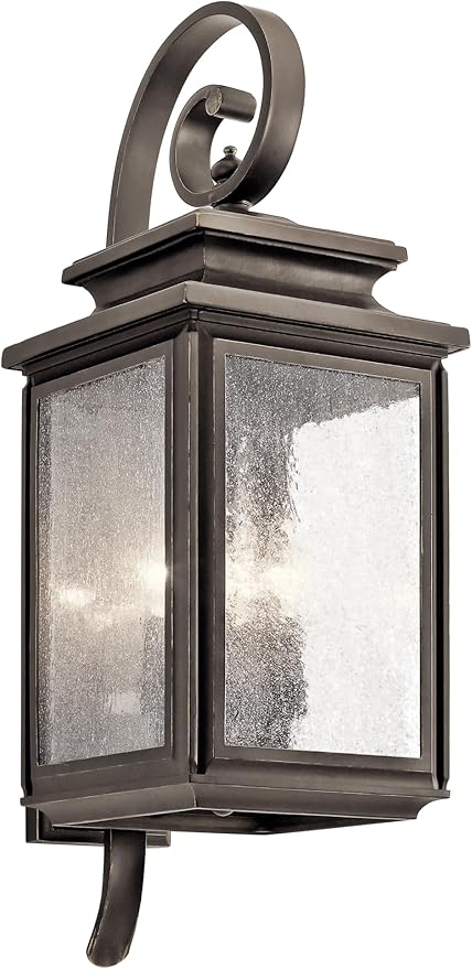 Kichler Wiscombe Park 26.25 4 Light Outdoor Wall Light with Clear Seeded Glass in Olde Bronze®