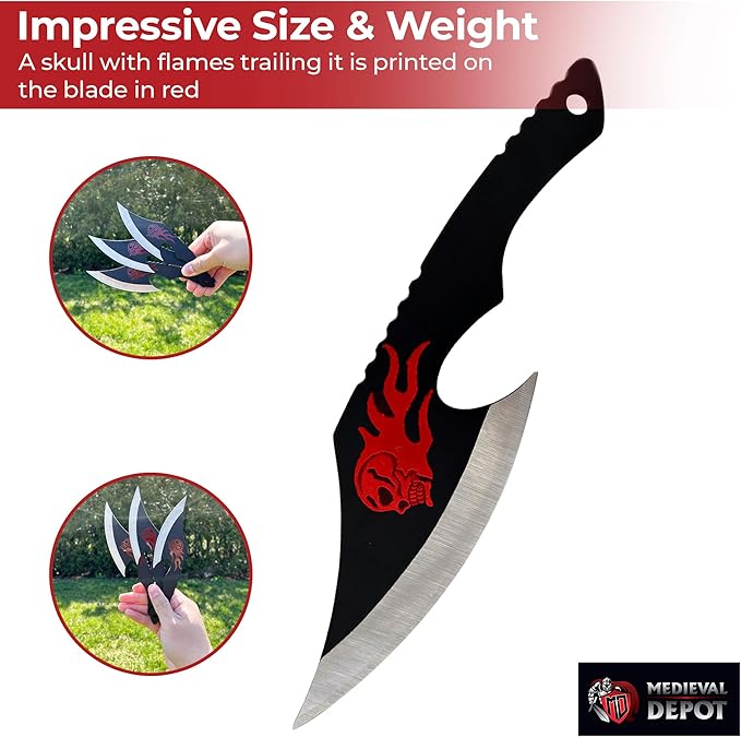 MedievalDepot Fatal Blow Throwing Axe Trio (7.5 Overall Length) - Practice Throwing Tool