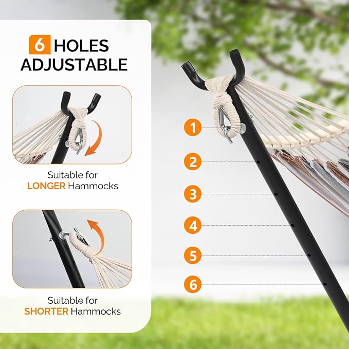 ONCLOUD Upgraded Reinforced 9 FT Hammock Stand Only Easy to Remove w/Wheel Heavy Duty Hammock Stand with Carrying Case Universal Hammock Stand for Outsides Yard (Black w/Wheel)