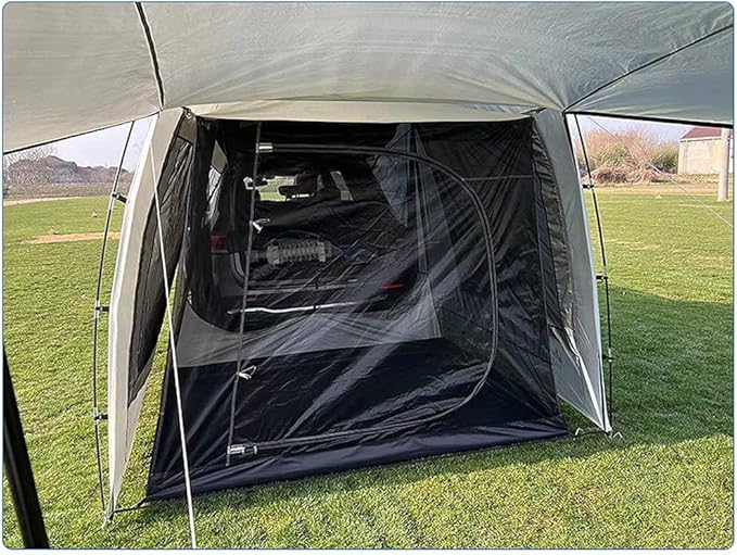 Car Awning Sun Shelter Camping SUV Rear Tent Portable Waterproof Roof Top Tent Canopy for SUV Minivan Hatchback Camping Outdoor Travel (Car Awning Sun Shelter with Mosquito Net)