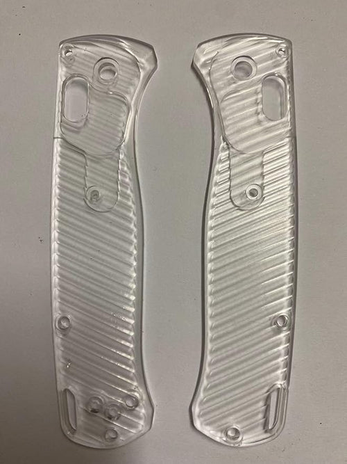 1 Pair Acrylic Scales Fits for Bugout 535 Non Slip Transparent Handle Patch DIY Accessory(Clear)