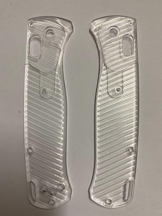 1 Pair Custom Acrylic Scales Fits for Bugout 535 CNC Handle Patch DIY Accessory(Clear)