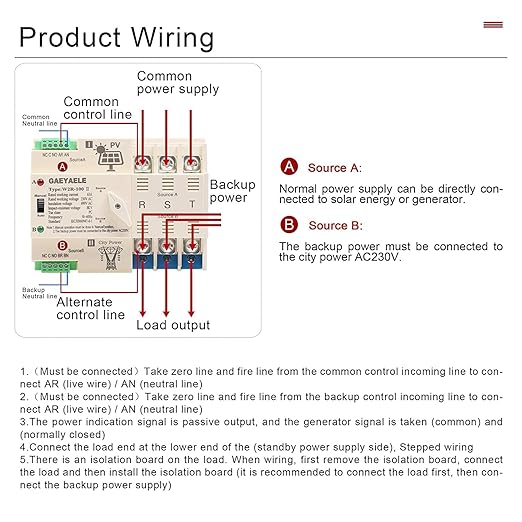on-Grid Photovolatic Power Automatic Transfer Switch Din Rail 4P 63A AC110V ATS PV Solar System Power Generator Transfer Switch Use (ATS-4P-63A-110VAC-Solar)