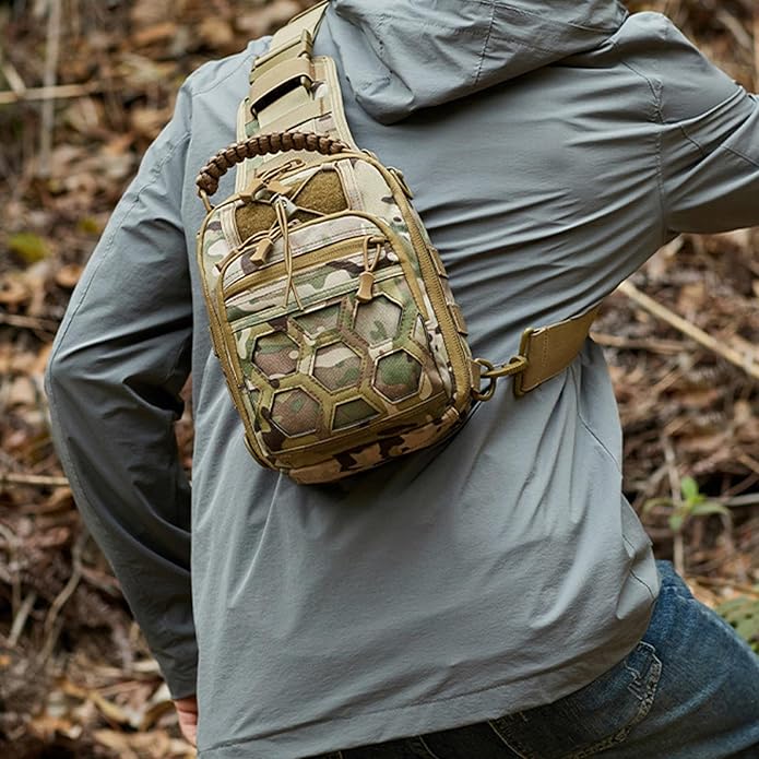 Tactical Sling Bag for Men Military EDC Molle Backpack Adjustable Strap Climbing Camping Fishing Trekking Molle Bags