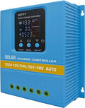 MPPT Solar Charger 60A/80A/100A Selectable Dual USB &amp 3-Stage Protection for Street Light/Home Power Systems LCD Display (100A)