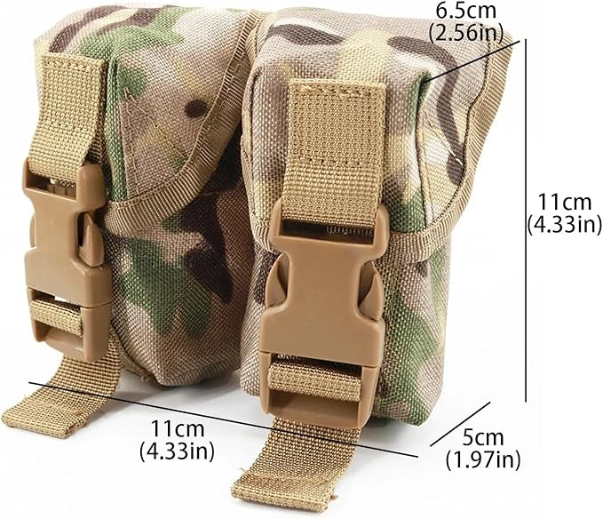 Tactical Pouch Double Frag Grenade Pack Molle Everyday Carry Tool Bag Accessory Pouch Shooting Hunting Airsoft Equipment