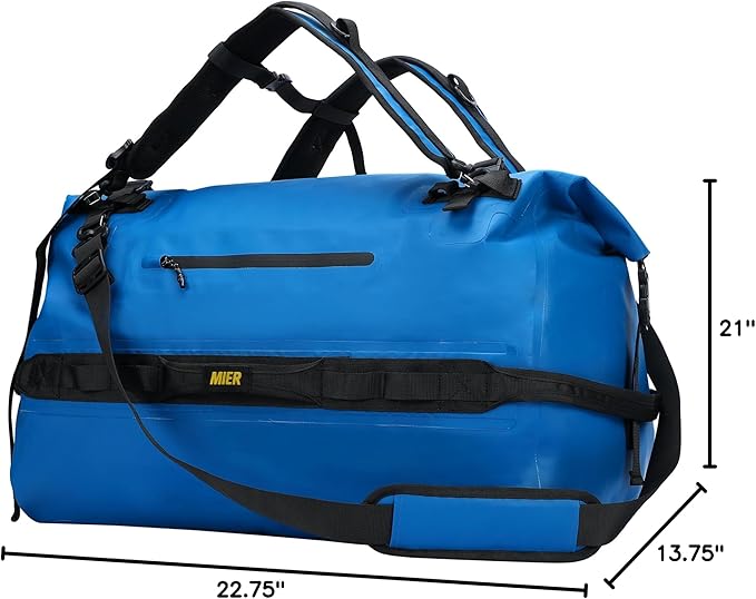 MIER Waterproof Duffel Bag Motorcycle Dry Bag Backpack Large Roll-Top Heavy Duty Dry Duffle Bags for Kayaking Camping Boating Gym Beach Cruise Ship 60L/80L