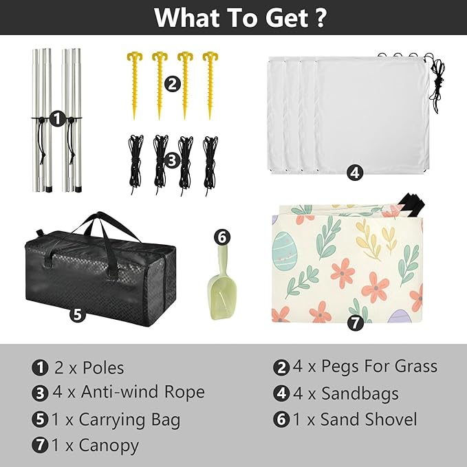 xigua Easter Egg Beach Tent Sun Shelter with Carrying Bag - Silver Coated Oxford Fabric Beach Canopy for Beach Camping Fishing - Includes Windproof Ropes Sandbags &amp Stakes