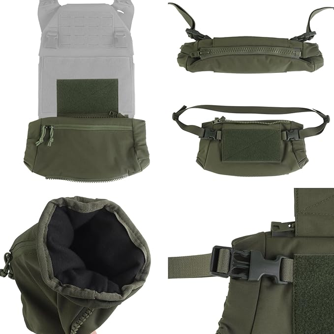 2 in 1 Handwarmer &amp Tactical Drop Pouch/Waist Bag. Plate Carrier Vest Chest Rig Hook Loop Dangler or 26-52 in Buckle Strap EDC Fanny Pack Muff for Winter Outdoor/Camping/Hunting/Football/Fishing