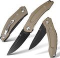 A2 Steel EDC Tactical Knife Titanium Coated Blade Hardness 60-61HRC Vacuum Deep Cryogenic Oil Quenching Heat Treatment - Survival Camping Jungle Daily Carrying Pocket Folding Knife