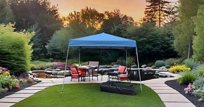 Impact Canopy 040000003 Slant Leg Canopy 10' x 10' Blue-No Sidewall