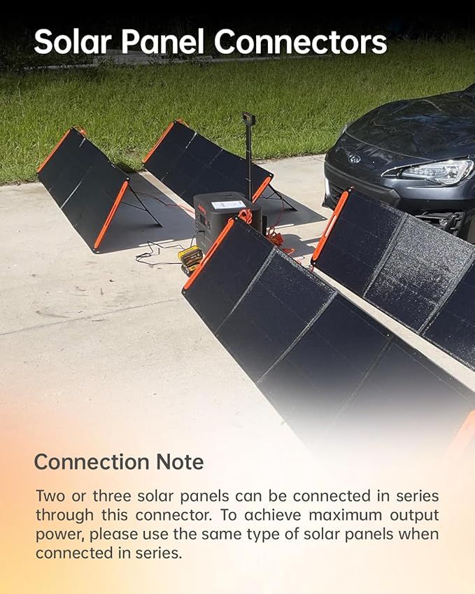 Solar Panel Connectors for Jackery Explorer Portable Power Station 3000 Pro / 2000 Plus/ 2000 V2/ 1000 Plus/ 1000 V2 and Solar Panel SolarSaga 200W/100W for 2 or 3 Solar Panels Connection