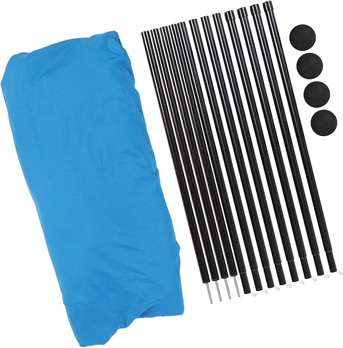 Tall Beach Sun Shelter UPF50+ Stability Pop Up Tent for Camping Spacious &amp Versatile for Family Gatherings Blue Polyester with Iron Poles (Blue)