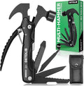 DETDLIB12-in-1 Multitool Hammer Birthday Gifts for Men Essential for Camping Hiking Cool Gadget Gifts for Men. Women Dad Him Husband Father Mechanic Boyfriend Black