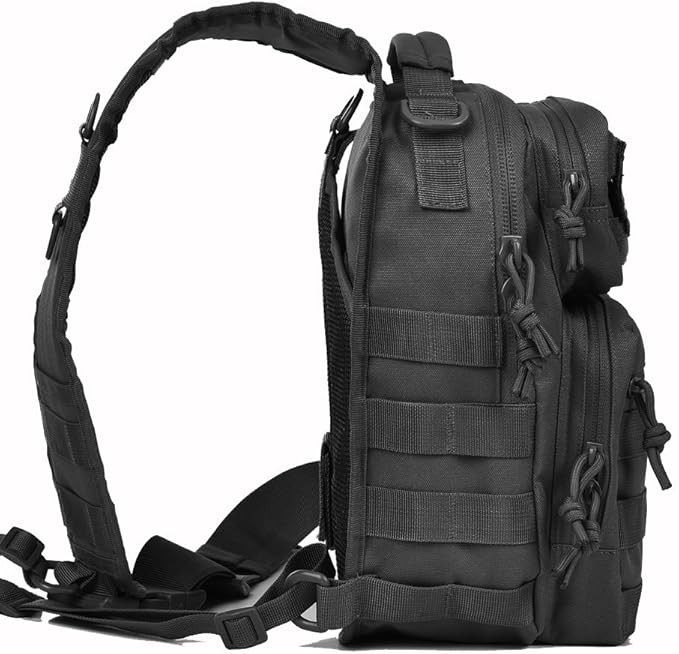 REEBOW GEAR Tactical Sling Bag Pack Rover Shoulder Sling Backpack Molle Range Bag Everyday Carry Bag Day Pack Small Black