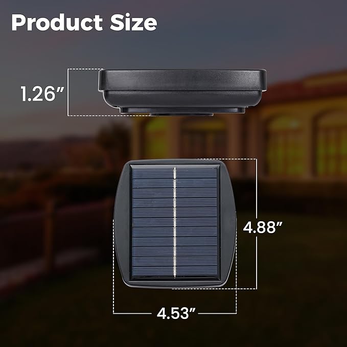 Outdoor Basic 1.2W Solar Panel for Patio Umbrella with 4-Pin Connector - Waterproof Replacement Charging Kit Solar Power Accessory for Outdoor Umbrellas (1)