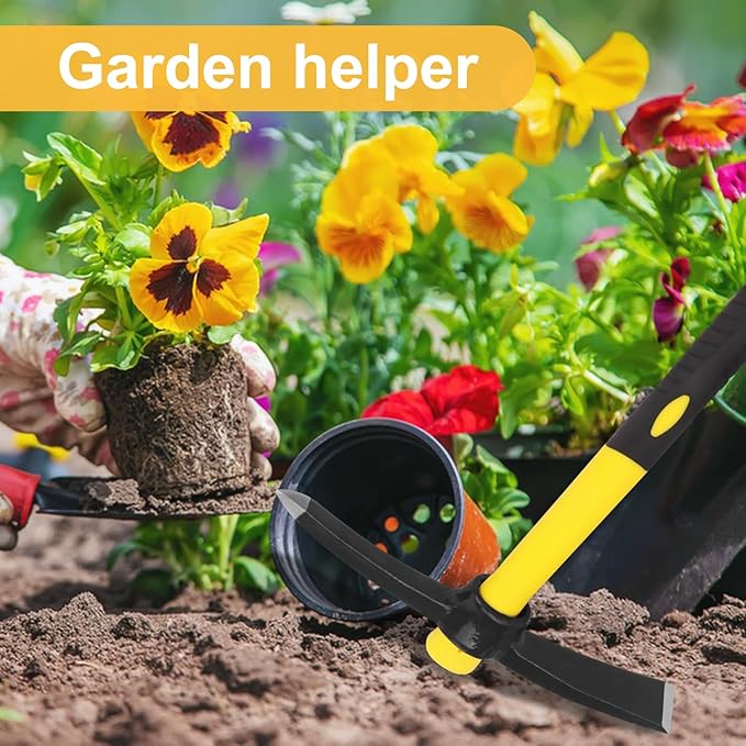 3 Packs 15 Inch Garden Pick Axes with Fiberglass HandleHand Pickaxe Cast Steel of Pick Axes Head for Gardening Camping Prospecting and Outdoor Activities