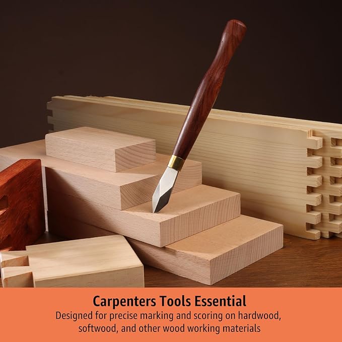 Professional Woodworking Marking Knife – 7.09 Inch Layout Woodworking Tools Sharp High-Carbon Steel Blade Hardwood Handle Precise Wood Working Tools and Accessories for Carpenter Carpentry