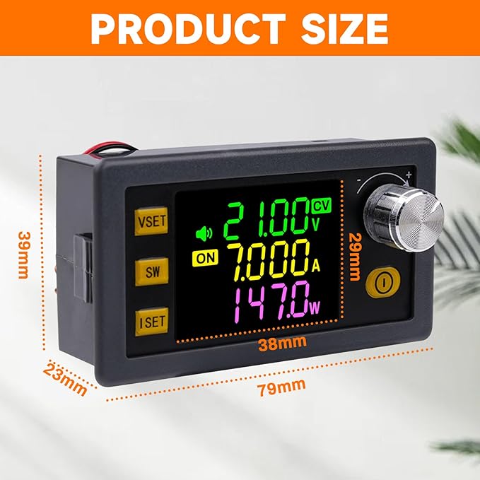 ZPSHYD Buck Boost Converter 150W 0-36V 7A Adjustable CNC DC Power Supply with MPPT Solar Charging Color LCD &amp 10 Memory Groups for Lab EV Camping XY-SK150