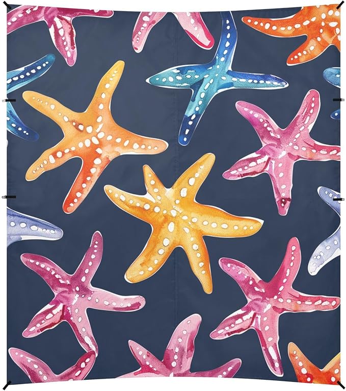 ALAZA Starfish Seamless Beach Tent Sun Shelter Portable Canopy Sunshade for Outdoor Camping Picnics Backyard Fun 10x9 ft