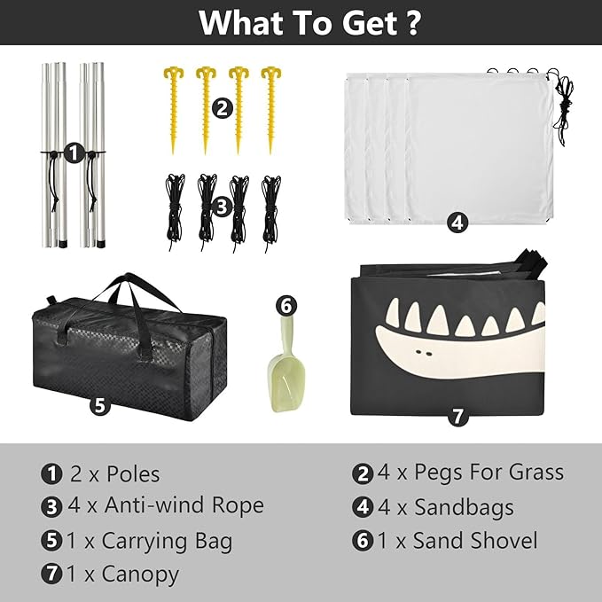 ALAZA Skull Beach Tent Sun Shelter Portable Canopy Sunshade for Outdoor Camping Picnics Backyard Fun 10x9 ft