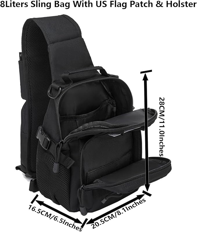 ATBP Small Tactical Holster Sling Backpack Accessories Shoulder Pouch Water Bottle &amp Radio Holder Crossbody Bag for Men