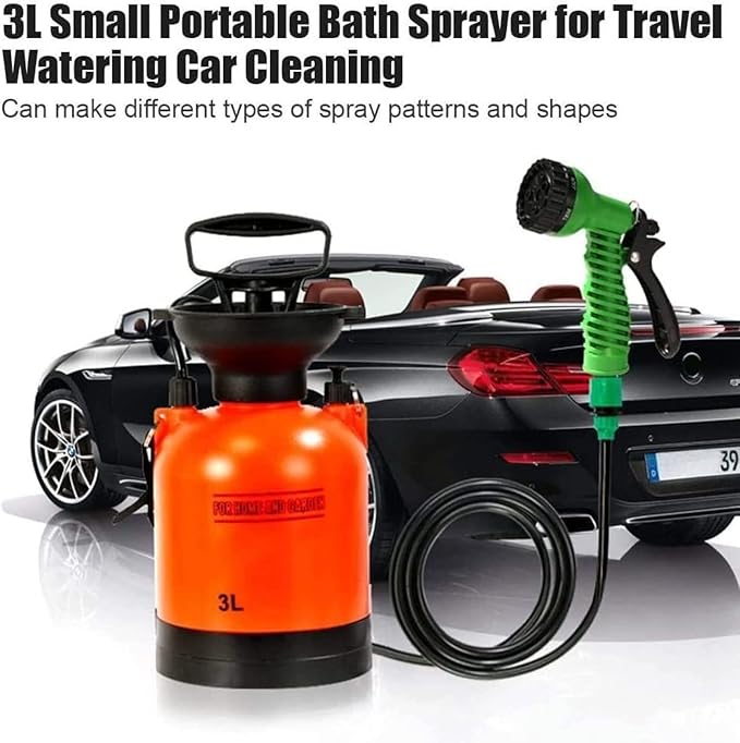 KRASS Portable Shower 3L/8L Outdoor Camping Shower Solar Garden Shower Travel Car Wash System Multifunctional Water Gun Does Not Take Up Space3L