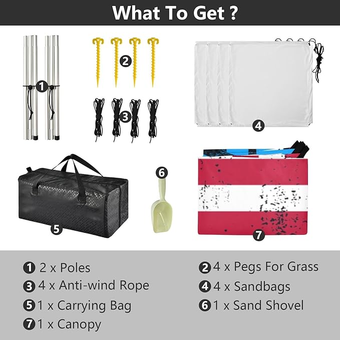America Ukraine Flag Beach Tent UPF50+ Protection Waterproof Sun Shelter with Carrying Bag for Camping Trips Fishing Backyard Fun or Picnics