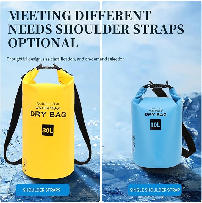 Irfora Floating Rainproof Dry Bag Backpack Lightweight for Water Sports Outdoor Activities 500D PVC Mesh Red Blue Black Yellow (4 sets in one package)