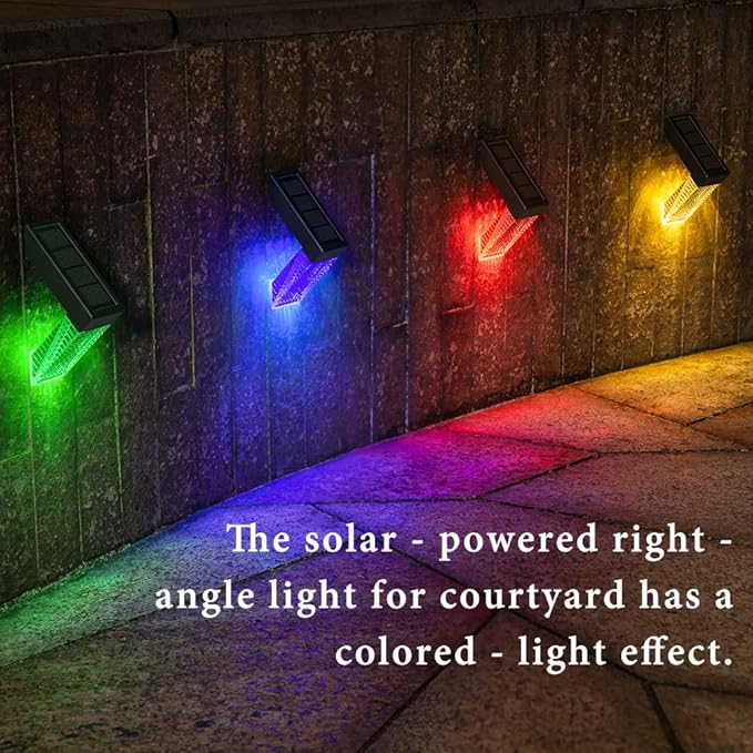 Solar Stair Lights IP65 Solar Step Light for Outdoor Stairs Waterproof for Rain Snow Lights for Patio Garden Porch Deck Front Step (Warm +RGB-8Pack)