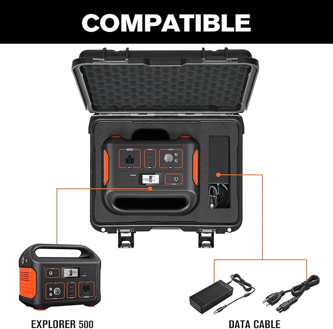 Hard Case for Jackery Explorer 500 - Portable Solar Generator Hard Shell Case: Waterproof Travel Carrying Storage Box for Jackery Portable Power Station Explorer 500: for Camper &amp Adventurer &amp