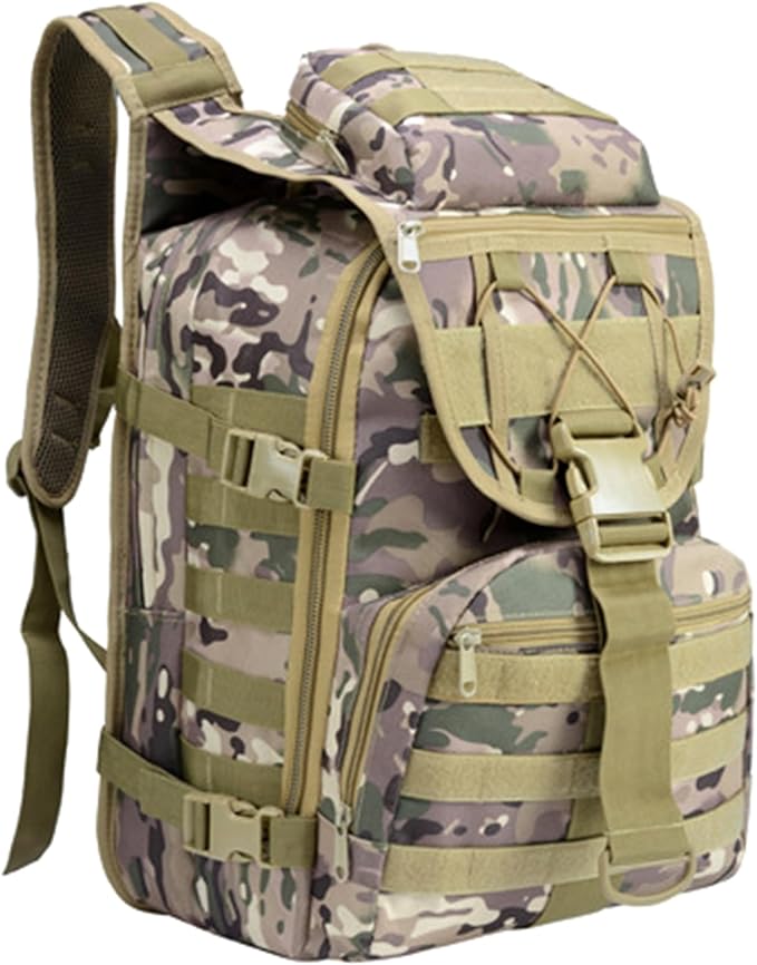 Camping Backpacks for Men Women Outdoor Tactical Oxford Cloth Backpack Large Capacity Hiking Travel Duffle Bags (C/Multicolor)