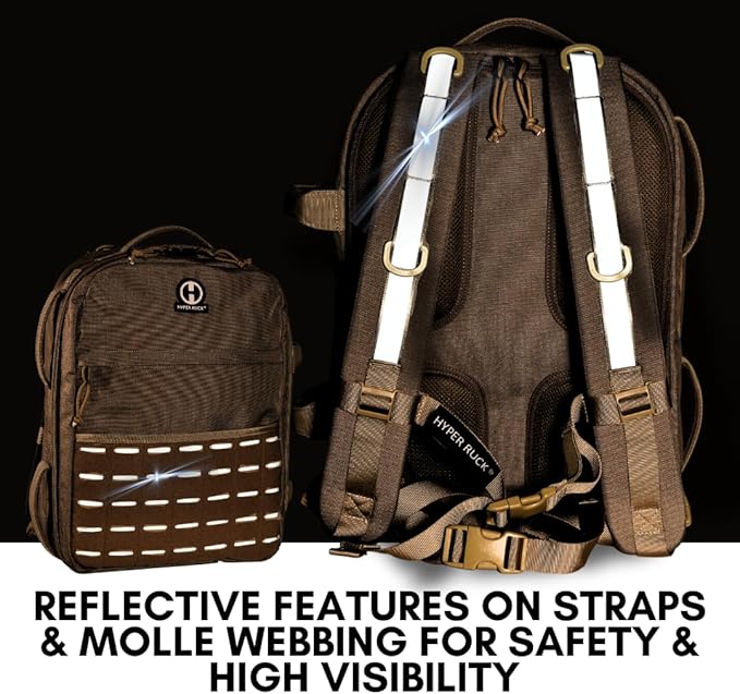 HYPERWEAR Hyper Ruck® 20L Rucking Backpack – Modular Load System Laptop &amp Plate Sleeves Fitness Hiking &amp EDC (Empty)