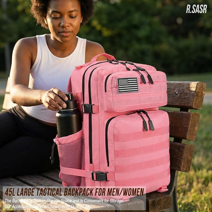 45L Tactical Backpack for Men Women Military Assault Pack with MOLLE Large 3 Day Bug Out Bag for Hiking Camping