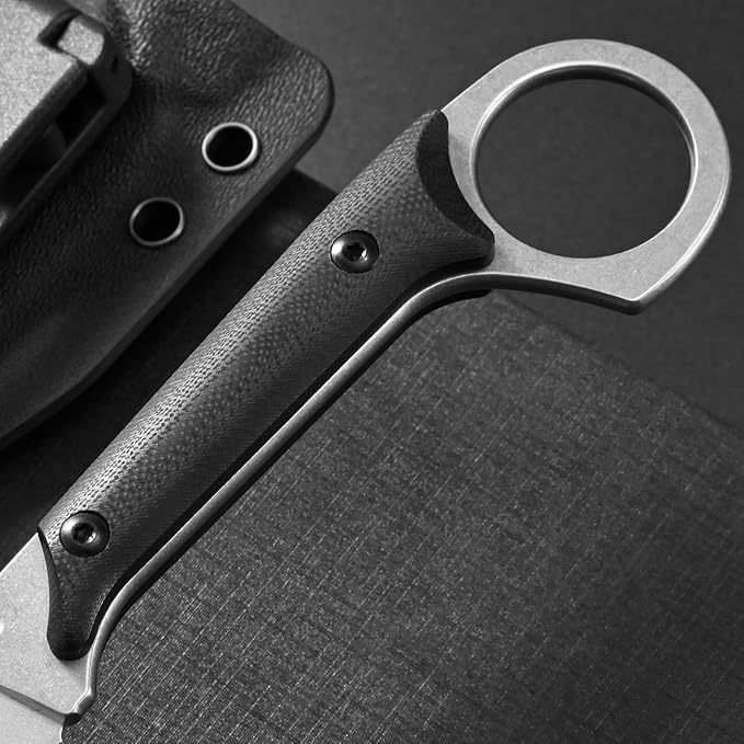 Ccanku C1140 Fixed Blade Knife D2 Blade G10 Handle Claw Knife for OutdoorEDC Tool Survival Hiking Camping(Silver)
