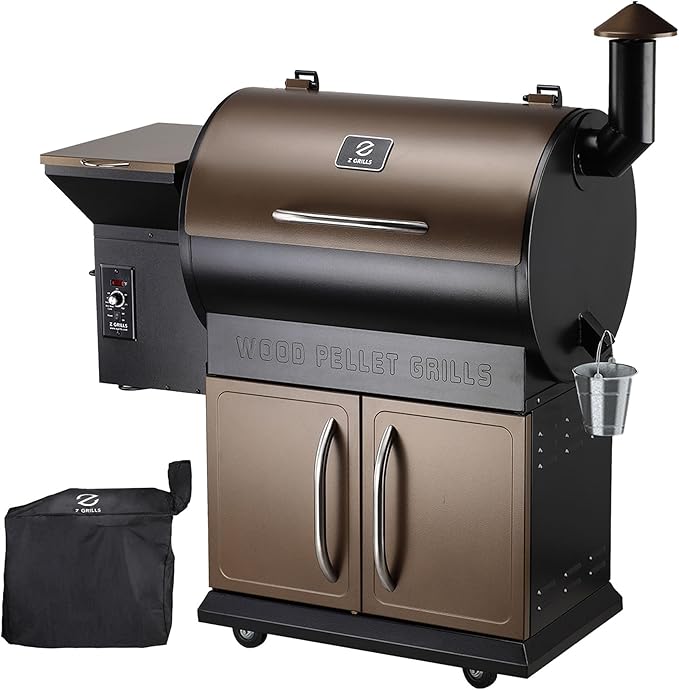 Z GRILLS Wood Pellet Grill Smoker with PID Control Rain Cover 700 sq. in Cooking Area for Outdoor BBQ Smoke Bake and Roast 700D