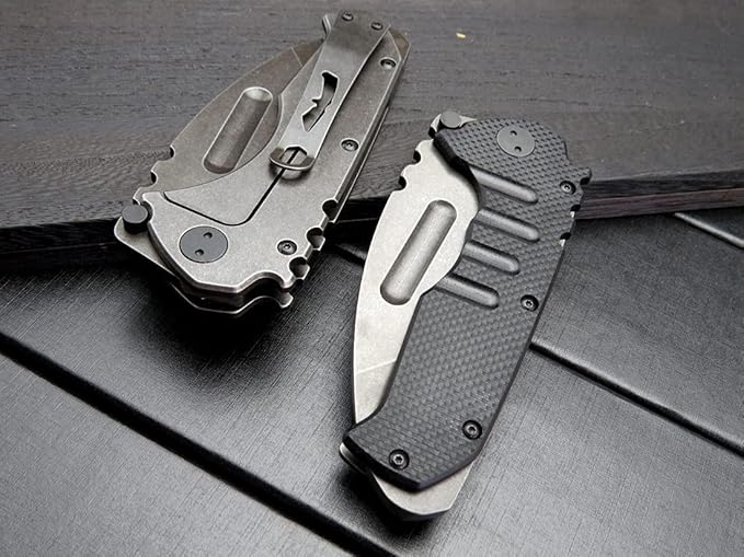 Gtkii Gtk137 Folding Knife D2 Steel Blade G10 &amp Steel Handle EDC Tool Knife for Outdoor Camping
