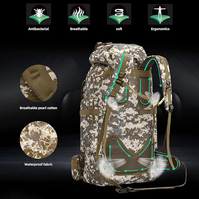 100L Camping Hiking BackpackMolle military Tactical rucksack backpackWaterproof Lightweight Hiking Backpack