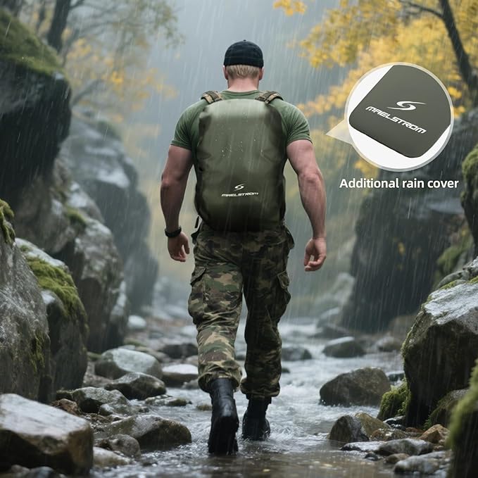 Maelstrom Hunting Backpack for Men Women Waterproof Hunting Pack with Rain Cover Long-Lasting 35L Camo Tactical Day Pack for Rifle Bow Gun