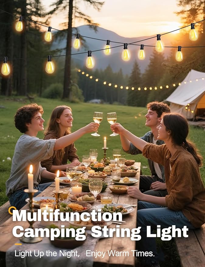 Tenmiro 120FT Solar Outdoor String Lights with Remote and 32+2 LED Shatterproof Bulbs Dimmable &amp Timing 3 Light Modes Solar Patio String Lights for Cafe Garden Deck Outside Wedding Last for 10+
