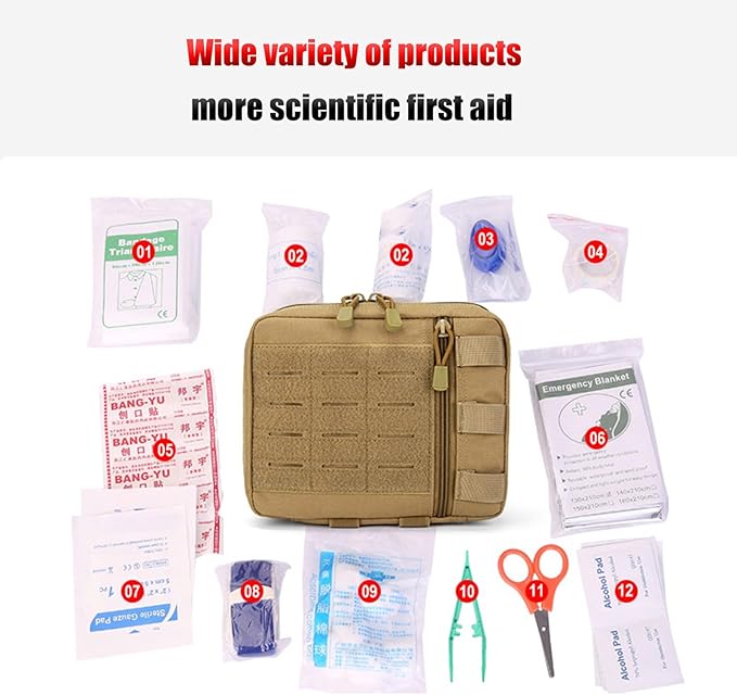 Tactical IFAK Micro Trauma Pouch Utility Laser Cut EDC Molle Tool Pouch Bag Horizontal Modular for Outdoor Activities