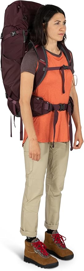 Osprey Kyte 58L Women's Backpacking Backpack - Hiking &amp Camping Bag with Waterproof Raincover Rocky Brook Green Medium/Large
